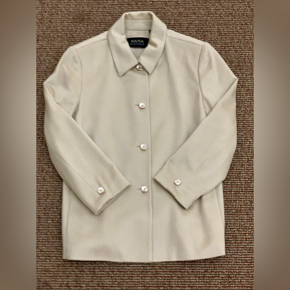 Women’s 10 Dana Buchman 100% Cashmere Square Button Pocketed Blazer Coat Jacket - Picture 11 of 13